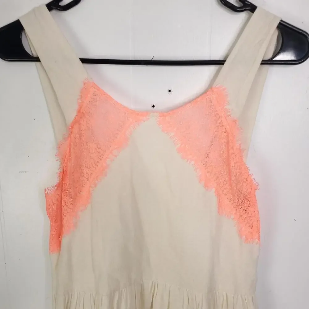 Free People Dress Womens 2 Lace Sheel Inlays Short Skater Fit Flare Side Zip